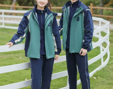 中小学生校服冲锋衣冬季初中生班服三件套运动...