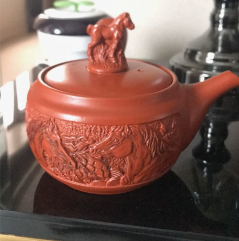 日本回流，常滑烧侧把壶，口径10㎝，高度8...