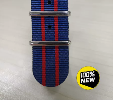 创意时尚百搭NATO尼龙手表带22mm蓝间...