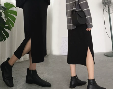 秋冬针织半身裙加厚包臀裙ins超火的裙子中...