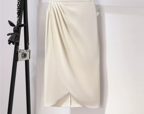 ?不规则开叉半身裙 新款设计感垂感一步裙 ...