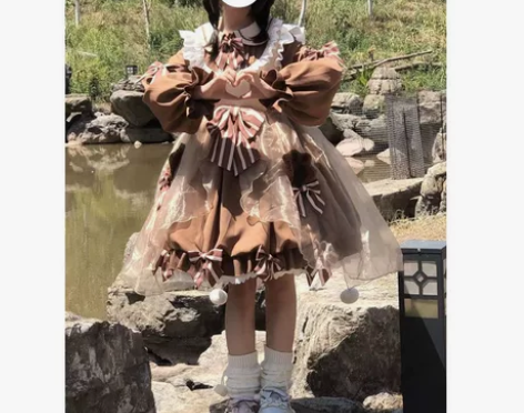 泡泡熊原创设计 小甜熊花苞裙Op没有kc夹...