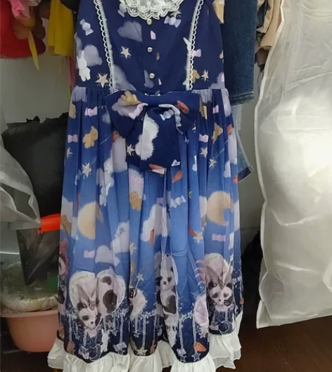 莲香缘 睡前故事jsk绀色渐变色M码Jsk...