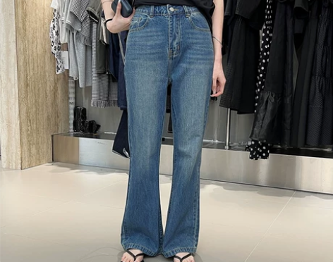 ?牛仔裤女夏2022新款韩国东大门高腰显瘦...
