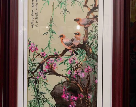 苏绣画。四副。100x42 。绣工立体细腻...