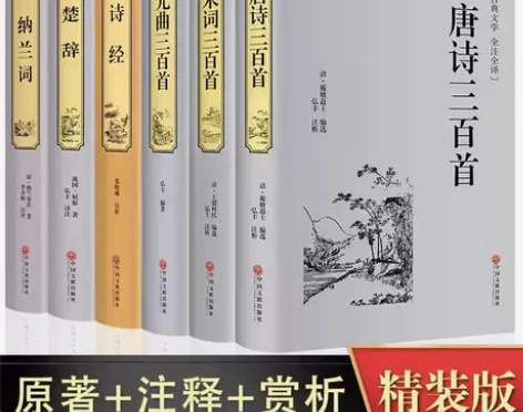 全6册诗经楚辞唐诗宋词元曲三百首全集注释诗...