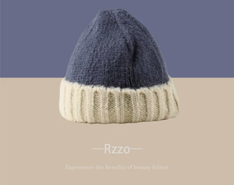 【划算价】针织瓜皮帽男女秋冬韩版拼色街头嘻...