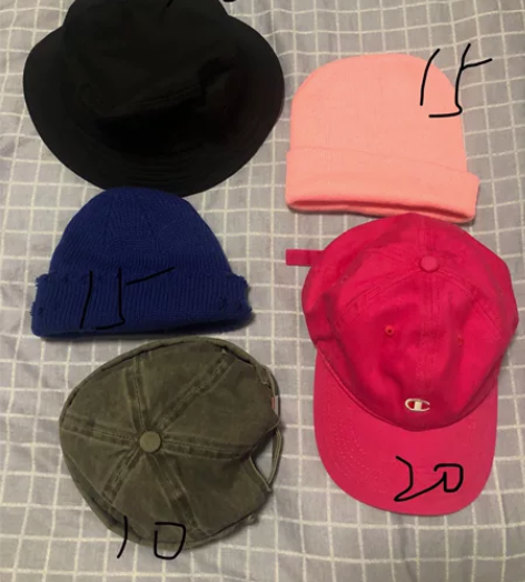 渔夫帽 瓜皮帽 棒球帽(非正) 毛线帽(粉...