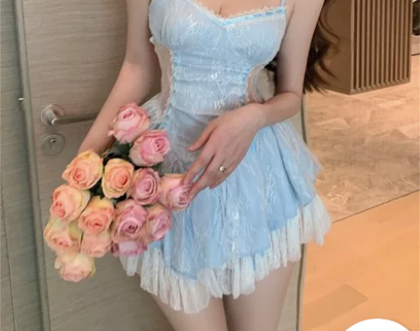 仙女连衣裙2022夏季新款法式小众气质收腰...