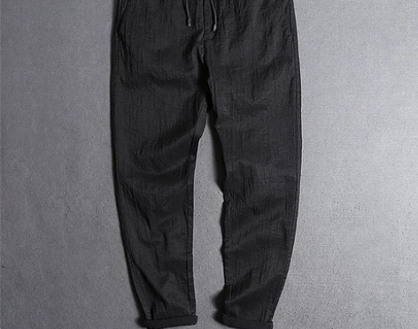 春秋季新款男运动裤韩版潮流休闲裤青年纯色抽...