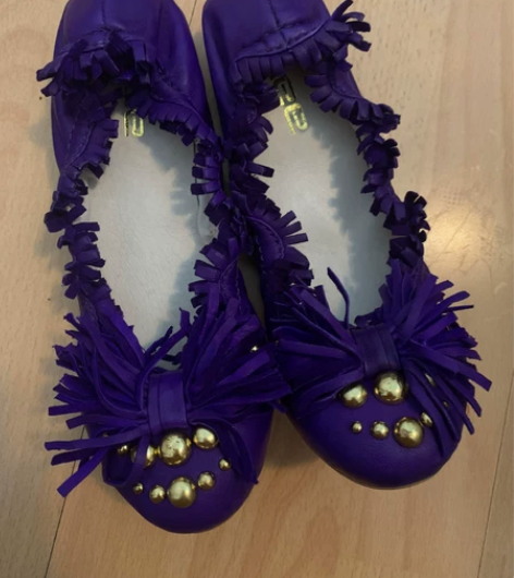 AEE宝蓝复古穗穗娃娃鞋 偏小37 适合瘦...