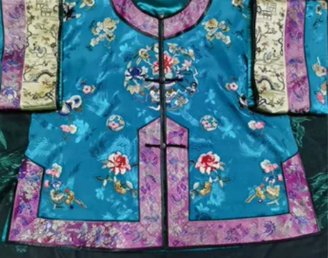 美旦老绣。手工老绣衣中式对开清代老衣服原版...