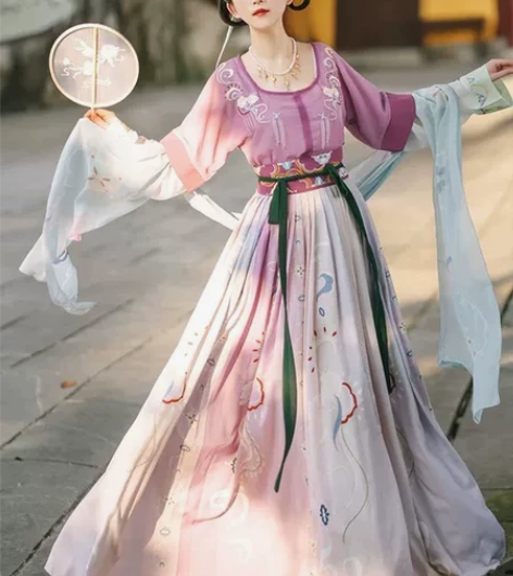 御篇【篱落】原创汉服女正品坦领三件套半臂齐...