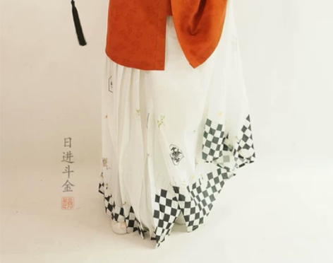 【出】赵氏汉服『招财猫-棋盘格』明制马面裙...