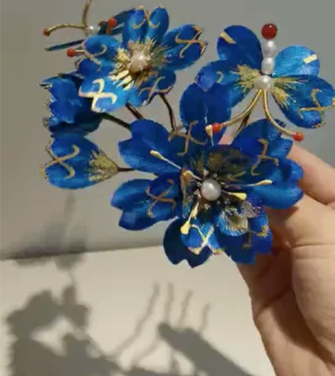 汉服头饰 非遗绒花   视频中的一大支  ...