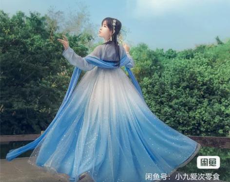 千韵岗原创汉服 星空系列 辰莲鱼梦 两片式...