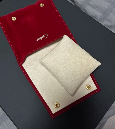 卡地亚Cartier 红色绒布珠宝手表便携...