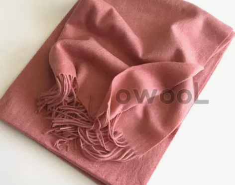 女士豆沙色羊毛羔羊绒围巾羊毛围巾披肩加厚秋...