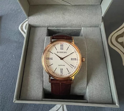 罗西尼特价经典真皮表带情侣石英腕表6645...