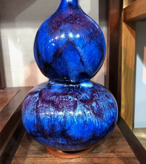 王现锋钧瓷葫芦，原矿玉石釉自然窑变，全新作...