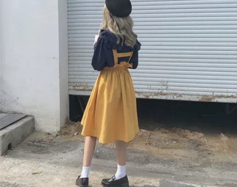 ELIM 原创 自制秋冬款日系软妹背带裙女...