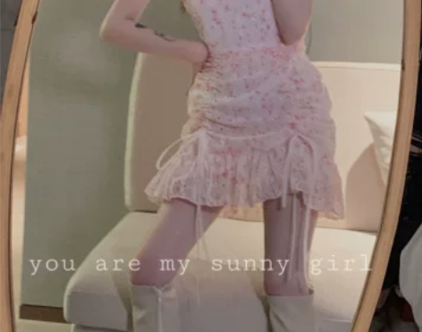 泡泡袖褶皱碎花连衣裙女夏少女裙收腰显瘦气质...