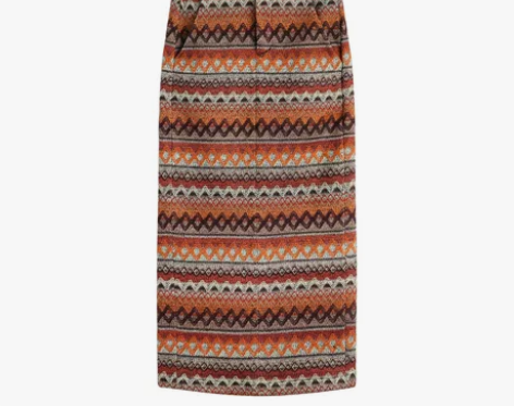 理想三旬旅行女装民族风条纹毛呢包裙女包臀一...