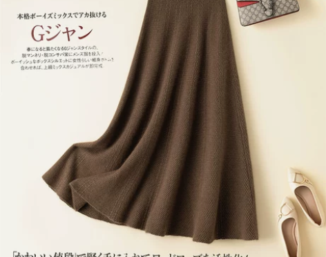 100%纯羊绒半身裙韩版高腰摆裙针织加厚A...