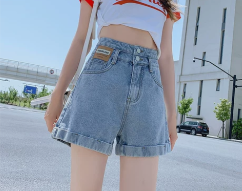 【狂欢价】高腰牛仔短裤女夏季薄款2021新...