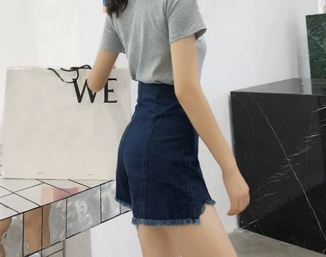 超高腰牛仔短裤女夏季薄款2022年新款显瘦...