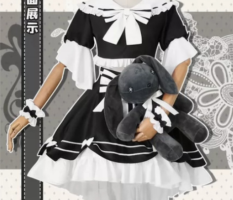 绝色漫家春日野穹全套cos 有假发兔子配饰...