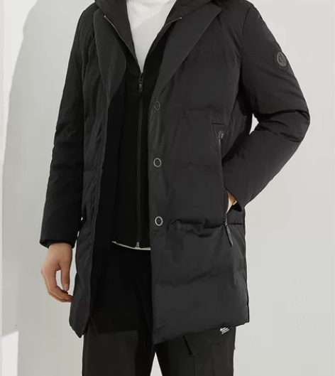 海澜家去标羽绒服男中长款羽绒服白鸭绒羽绒服...