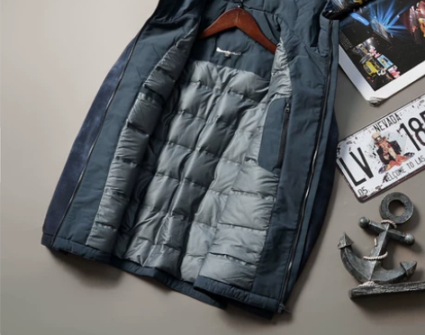 时尚牛仔渐变色+90白鸭绒！冬季男士连帽羽...