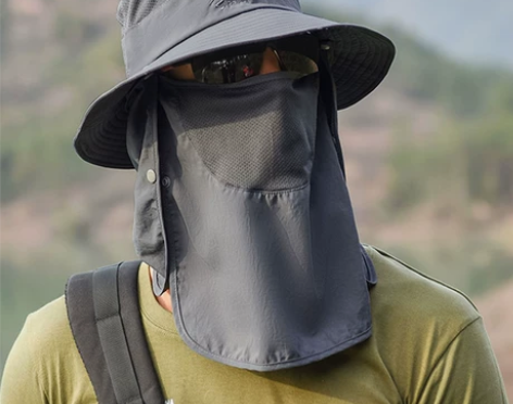 遮阳帽 遮阳帽遮脸太阳帽防晒帽子男士钓鱼帽...