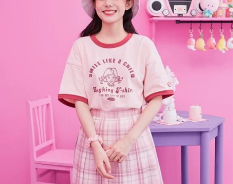 ?酷乐潮玩 泰迪珍藏樱花熊双面盆帽粉蓝格百...