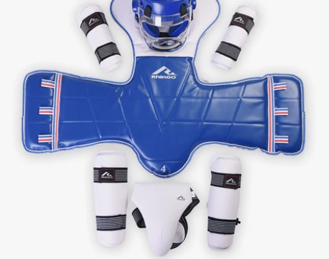 rhingo跆拳道护具全套儿童加厚护身实战...