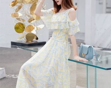 2020夏季新款法式超仙女雪纺吊带连衣裙露...