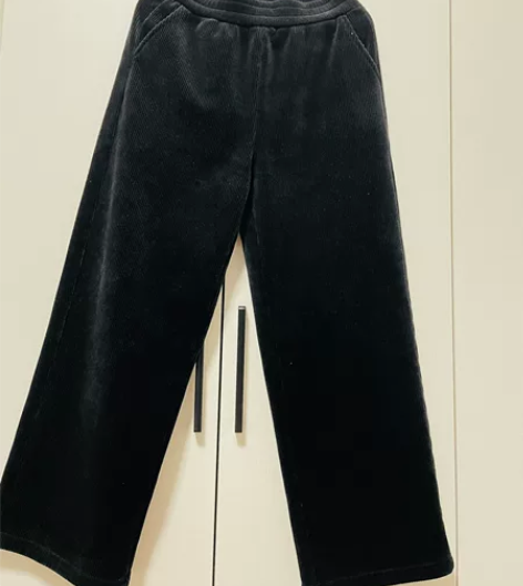 桑贝拉 黑色加绒阔腿裤 L码 时尚保暖 休...