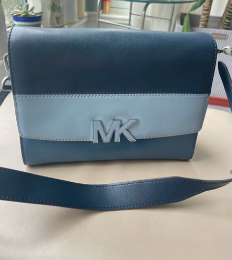 MK Montgomery 小号拼色皮质斜...