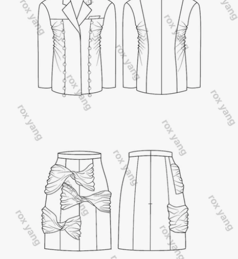 服装款式图 可当天出图|量大从优|两套起接...