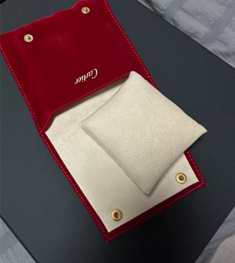 卡地亚Cartier 红色绒布珠宝手表便携...