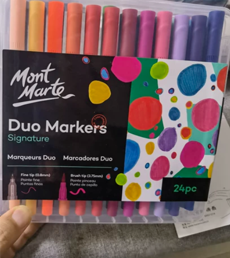 捡漏！双头马克笔，蒙玛特双头勾线笔，软头水...