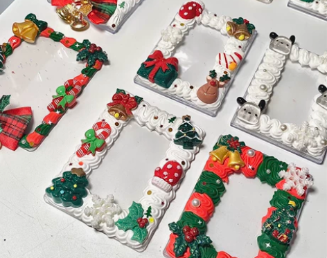 【出】出圣诞卡套奶油胶贝壳卡砖 硬卡套 咕...