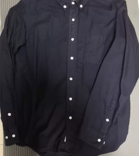 男士牛津纺衬衫，无污渍，藏青色，尺码XL，...