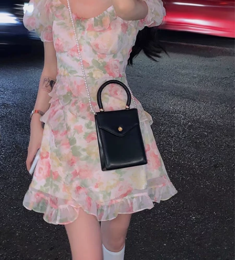 现货 芭比姨鱼尾连衣裙女夏粉色初恋法式裙收...