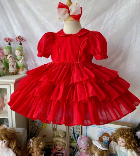 可预订！花姐手作经典老款 红纱蛋糕裙 裙长...