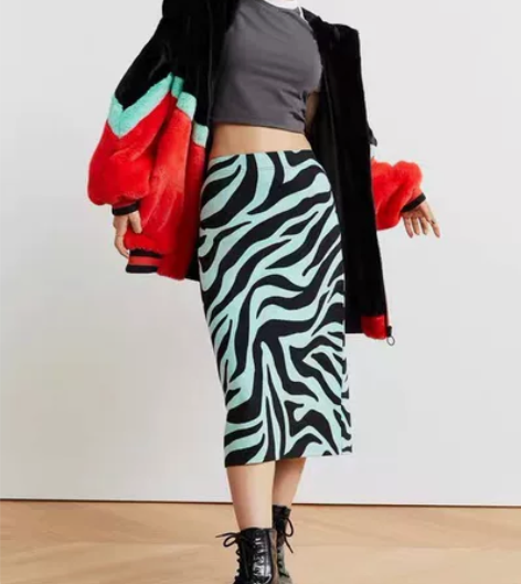 H##amp；amp；M女装印花汗布中长款...