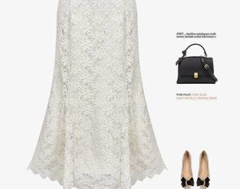 鱼尾裙高腰春装2022年新款女收腰蕾丝裙子...