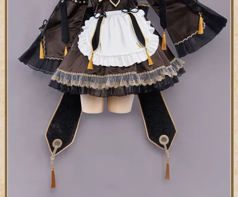 悠窝窝一手原神胡桃女仆L码没拆标牌漫美假发...