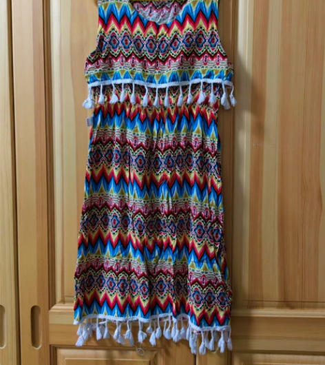 女童民族风裙子，110-130可穿，棉绸，...